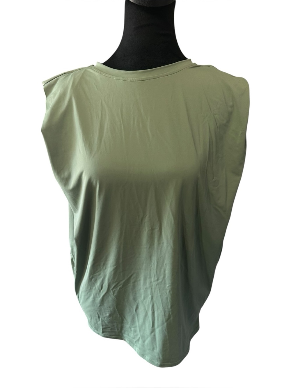 Halara Sage Green Draped Open Side Workout Top Size S